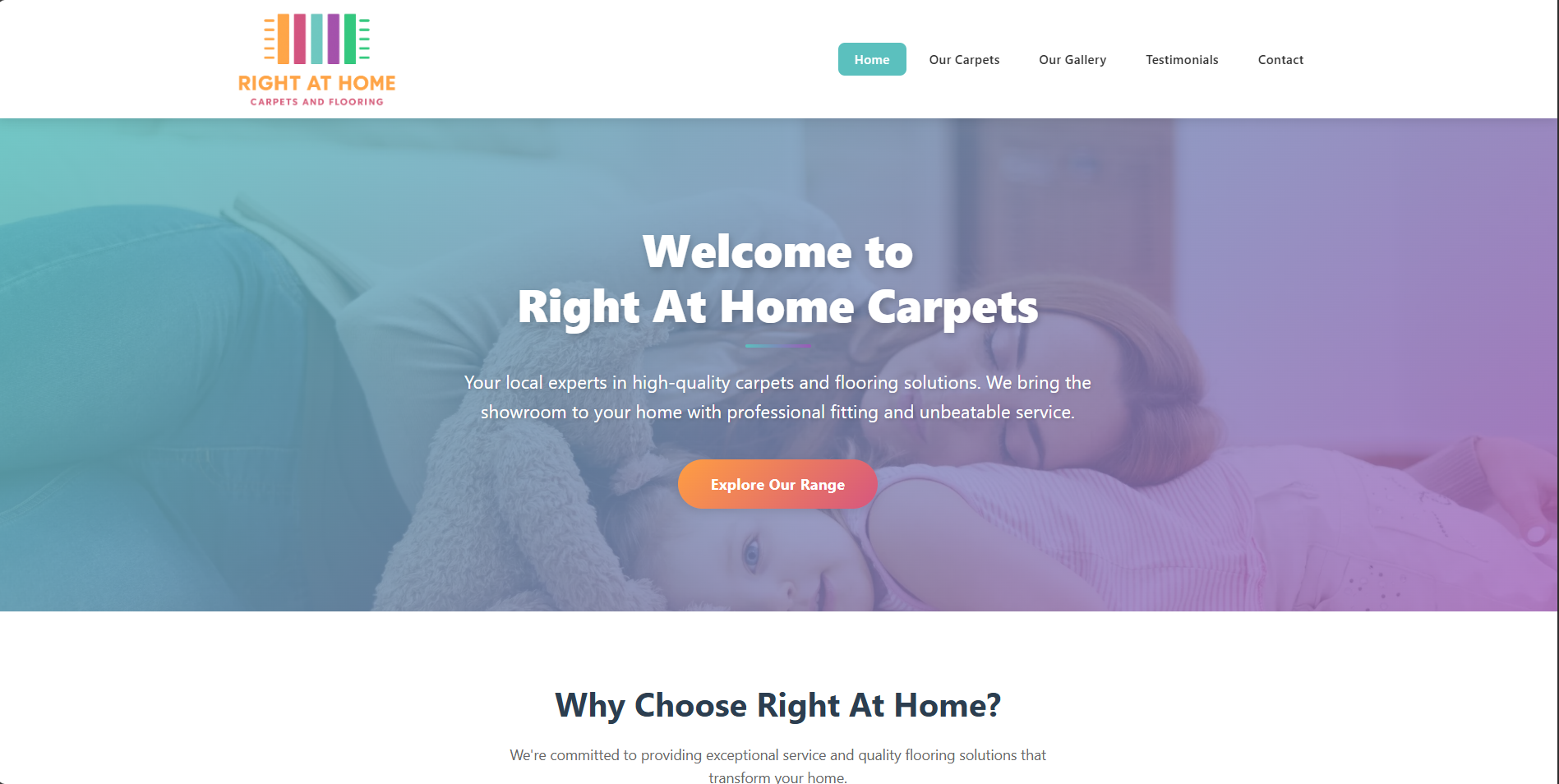Right At Home Carpets Website