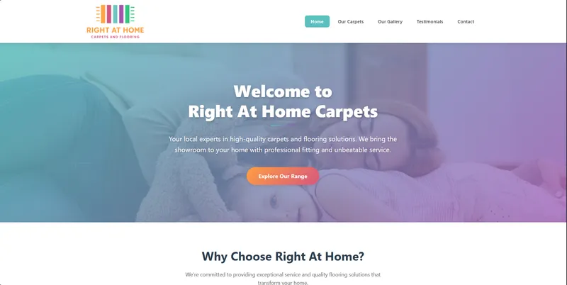 Right At Home Carpets Website